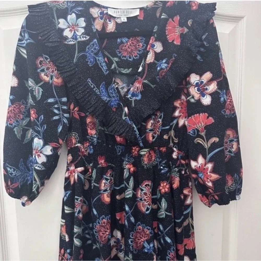 HUNTER BELL Navy Floral Maxi Dress S - Picture 4 of 8